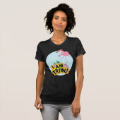 Awkward Pink Flamingo Ik probeer grappig T-shirt (Voorkant volledig)