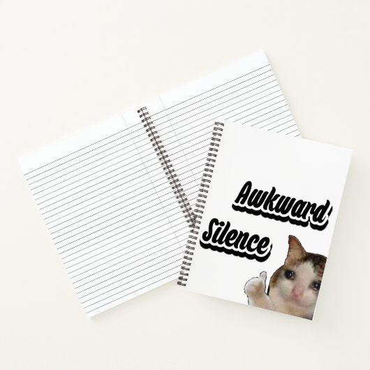 Awkward Silence cat meme notitieboek (Binnen)