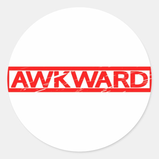 Awkward Stamp Ronde Sticker (Voorkant)