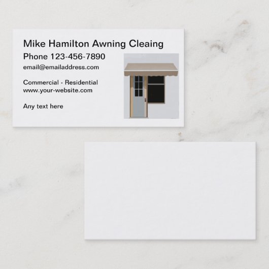 Awning Cleaning Service New Business Cards Visitekaartje (Voorkant / Achterkant)