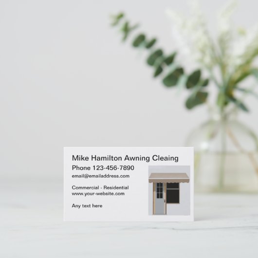 Awning Cleaning Service New Business Cards Visitekaartje (Staand voorkant)
