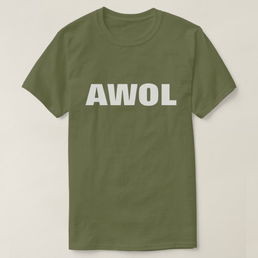 "AWOL": MODERNE GRAFISCHE TEKSTONTWERP T-SHIRT (Design voorkant)
