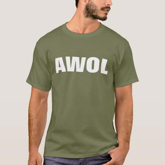 "AWOL": MODERNE GRAFISCHE TEKSTONTWERP T-SHIRT (Voorkant)