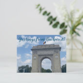 aWorld2Celebrate: Groeten uit Boekarest! Briefkaart (Staand voorkant)