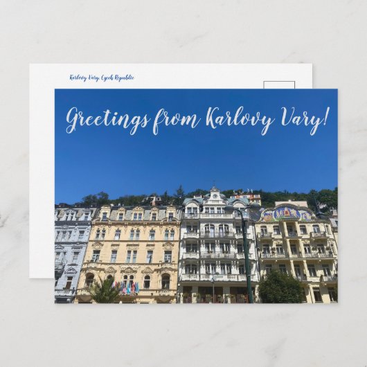 aWorld2Celebrate: Groeten uit Karlovy Vary! Briefkaart (Voorkant / Achterkant)