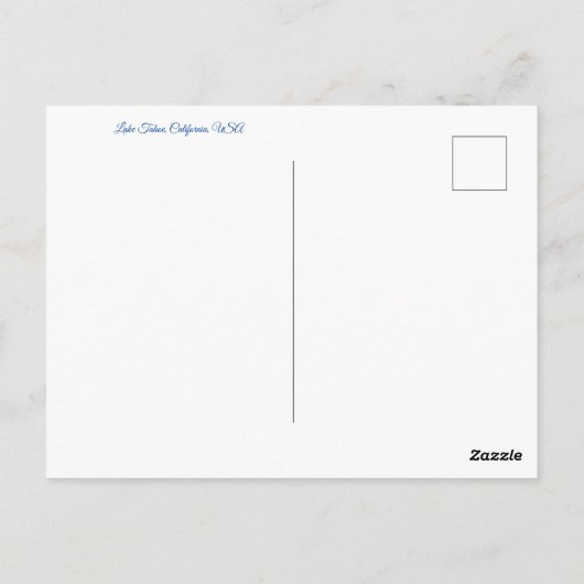 aWorld2Celebrate: Groeten van Lake Tahoe! Briefkaart (Achterkant)