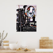 AWS 5. Vooraanzicht oude motorfiets Poster (Keuken)