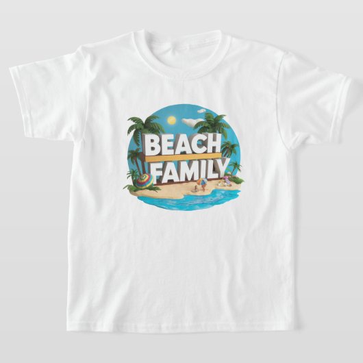 Awsome Coloured Beach Familie Kinder T-shirt (Laagn)