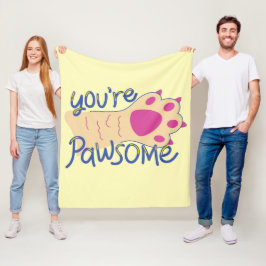 "Awsome" Cool Motivatie Fleece Blanket