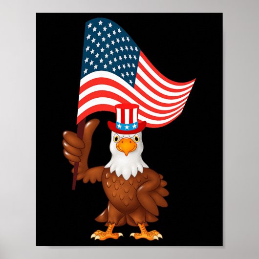 Awsome Patriotic Eagle USA T-shirt 2 Poster (Voorkant)