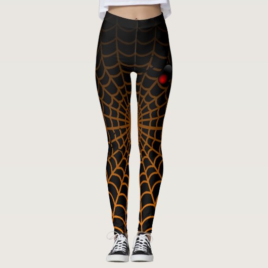 Awsome Spider en Web Fun Halloween design Leggings (Voorkant)