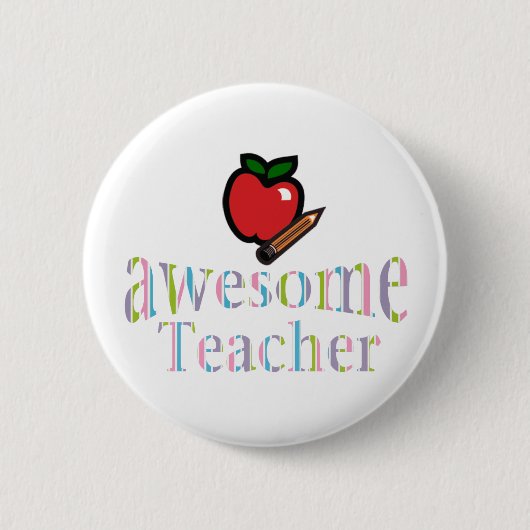 awsome Teacher Ronde Button 5,7 Cm (Voorkant)
