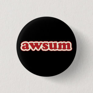 Awsum Lolcat Spreek Flair Pinback Button