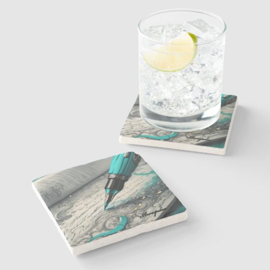 Awupdee noteert het gewoon eclectische steen 010 stenen onderzetter (Zijkant)