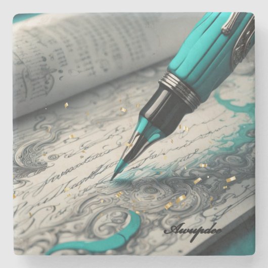 Awupdee noteert het gewoon eclectische steen 010 stenen onderzetter (Voorkant)