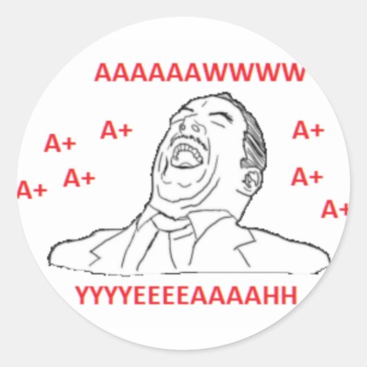 AWW JA A+ RONDE STICKER (Voorkant)