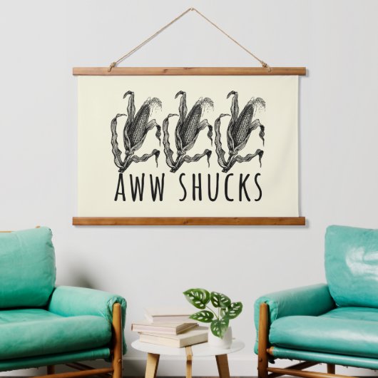 Aww Shucks Corn Husk Funny Farm Hangend Wandkleed (Woonkamer)