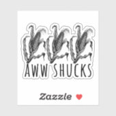 Aww Shucks Corn Husk Funny Farm Sticker (Vel)