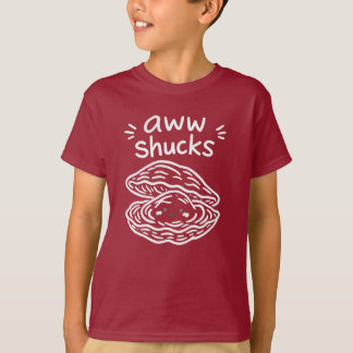 Aww Shucks Cute Oester Hand Getekende Witte Lijn K T-shirt
