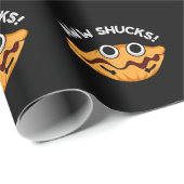 Aww Shucks Funny Oyster Pun Dark BG Cadeaupapier (Rol Hoek)