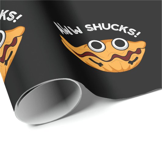 Aww Shucks Funny Oyster Pun Dark BG Cadeaupapier (Rol Hoek)