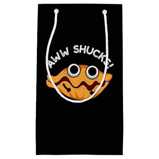 Aww Shucks Funny Oyster Pun Dark BG Klein Cadeauzakje (Voorkant)