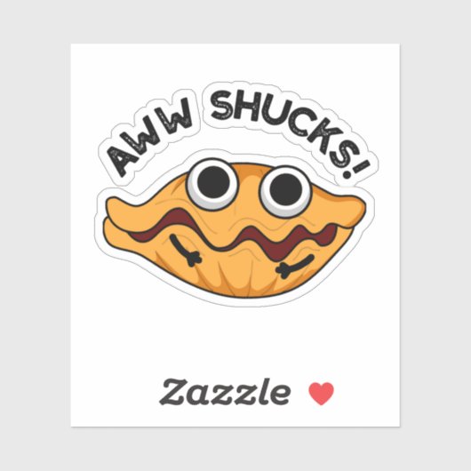 Aww Shucks Grappige Oyster Pun Sticker (Vel)