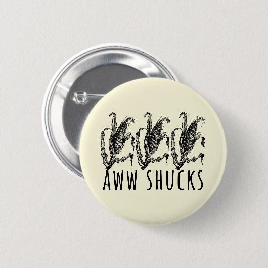 Aww Shucks Maiskolen Grappige Boerderij Ronde Button 5,7 Cm (Voorkant /achterkant)