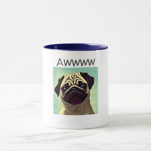Awww cutest and most edele pug puppy mugshot mok (Midden)