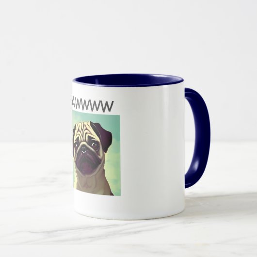 Awww cutest and most edele pug puppy mugshot mok (Voorkant rechts)