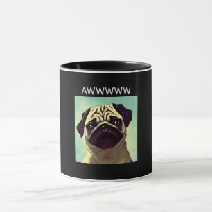AWWW Cutest Pug Ever MugShot Schattig Portret Mok
