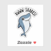 Awww haaien grappig dier woordspeling sticker (Vel)