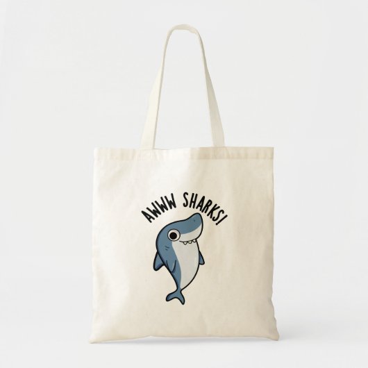Awww haaien grappig dier woordspeling tote bag (Voorkant)