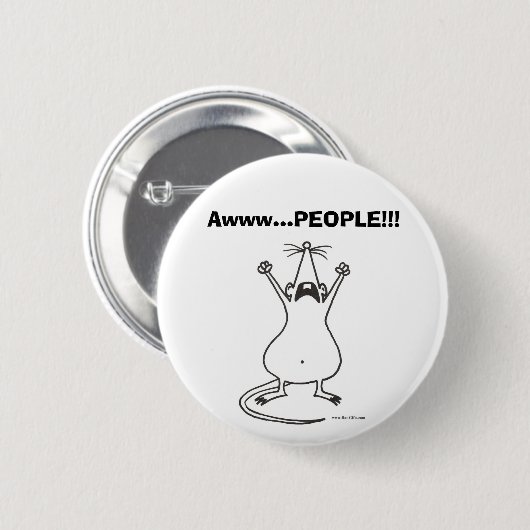 Awww...PEOPLE!!! Rat Button (Voorkant /achterkant)