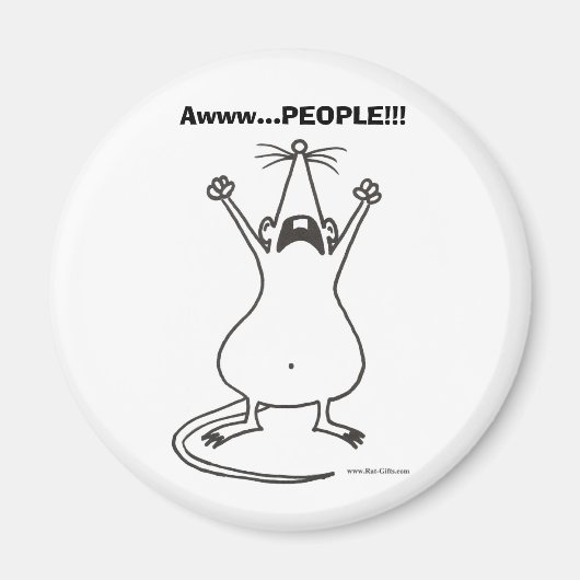 Awww...PEOPLE!!! rattenmagneet Magneet (Voorkant)