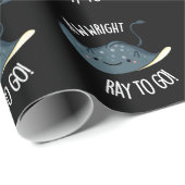 Awww-right Ray To Go Grappige Stingray Pun Dark BG Cadeaupapier (Rol Hoek)