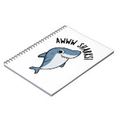 Awww Sharks Cute Animal Pun Notitieboek (Linkerzijde)