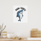 Awww Sharks Cute Animal Pun Poster (Keuken)