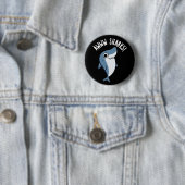 Awww Sharks Funny Animal Pun Dark BG Ronde Button 5,7 Cm (In situ)