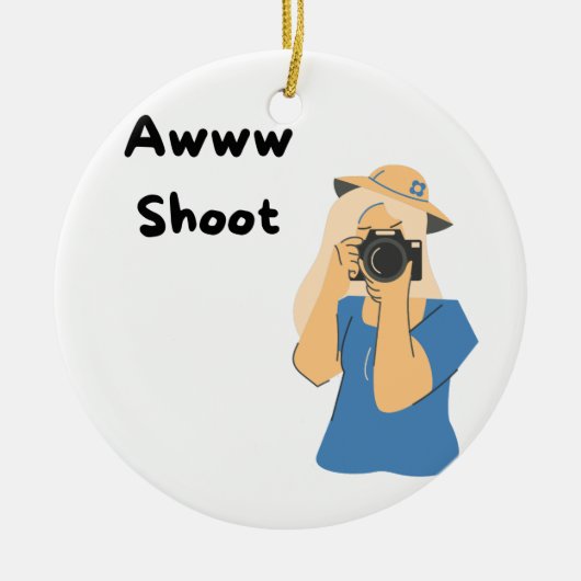 Awww Shoot met een fotograaf die een Afbeelding ne Keramisch Ornament (Voorkant)