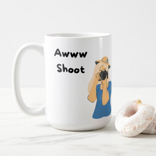 Awww Shoot met een fotograaf op een Koffiemok (Met donut)