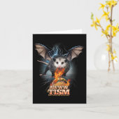 Awww Tism Funny Opossum Bat Spit Fire Opossum Meme Kaart (Gele Bloem)