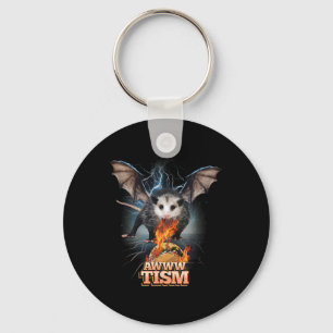 Awww Tism Funny Opossum Bat Spit Fire Opossum Meme Sleutelhanger