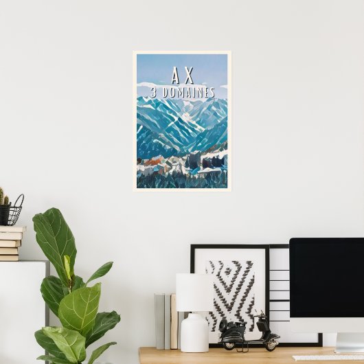 Ax 3 Domaines skigebied Poster (Thuiskantoor)