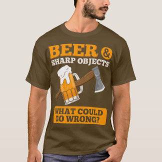 Ax die beer scherp maakt, bevat objecten in de dri t-shirt