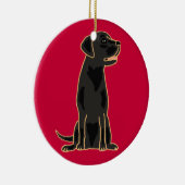 AX - Geweldige Black Labrador Cartoon Ornament (Rechts)