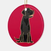 AX - Geweldige Black Labrador Cartoon Ornament (Links)