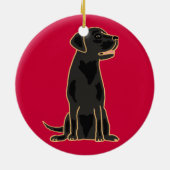 AX - Geweldige Black Labrador Cartoon Ornament (Achterkant)