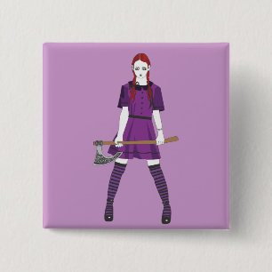 Ax Girl Vierkante Button 5,1 Cm