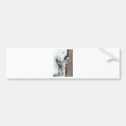 Ax Man zonder kettingzaag Bumpersticker (Voorkant)